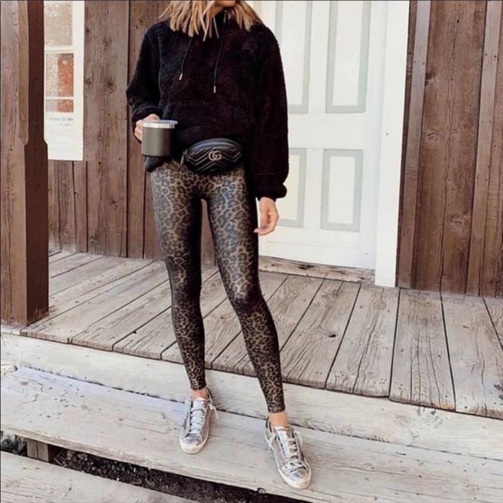 Spanx | Faux Leather Leopard Print Leggings
